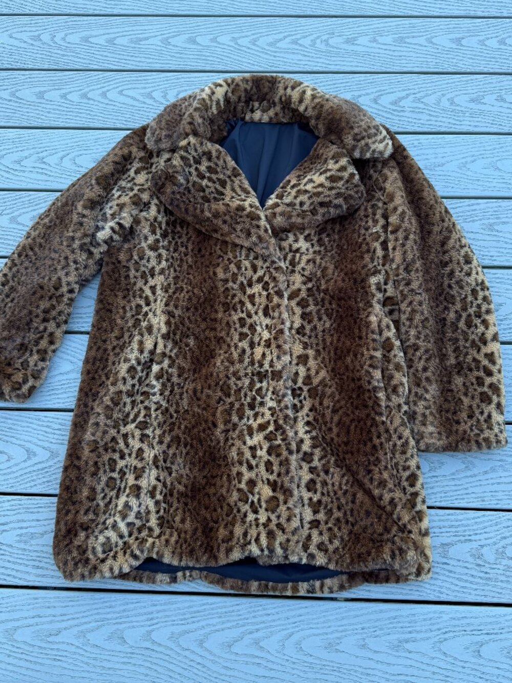 Kensie Women's Large Cheetah Print Leopard Coat Longer Length